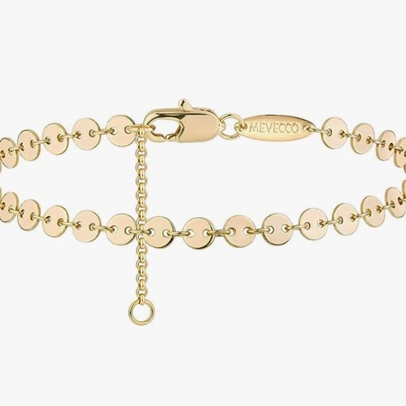 Mevecco Bundle! (4 Pieces) 14K Gold Plated Bracelets & Anklets - Picture 4 of 5